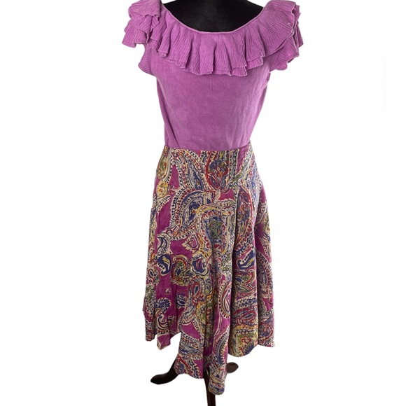 Lauren Ralph Lauren A-Line asymmetrical hem paisley print skirt - Picture 8 of 14